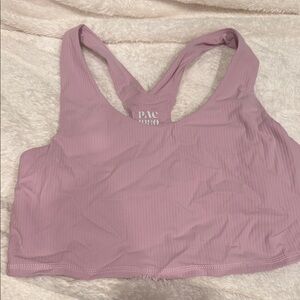 Women's Pink Ribbed Bralette